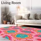 Vibrant Floral Psychedelic Pattern Rug
