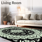 Ornate Floral Mandala Print Rug