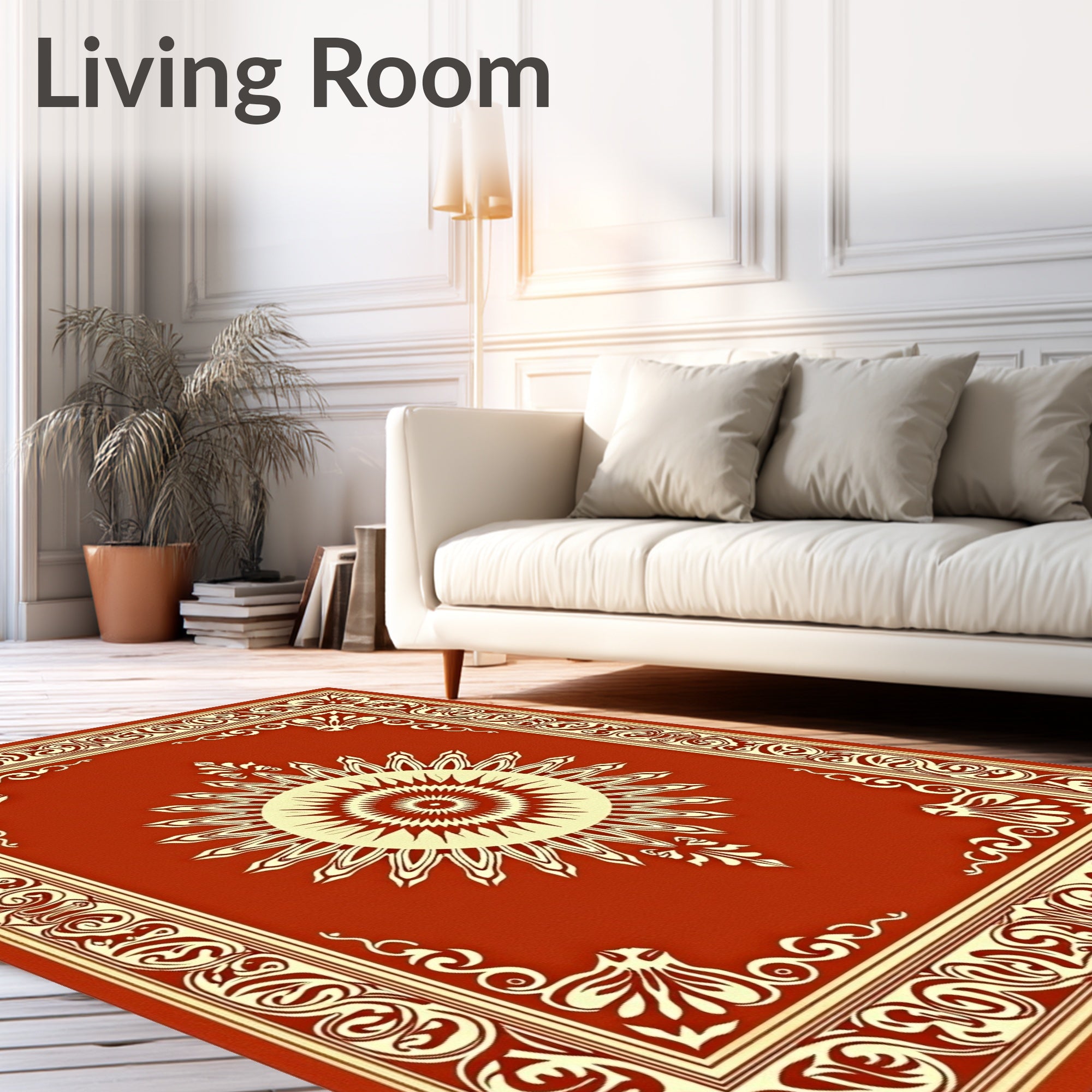 Radiant Sunburst With Ornate Border Rug