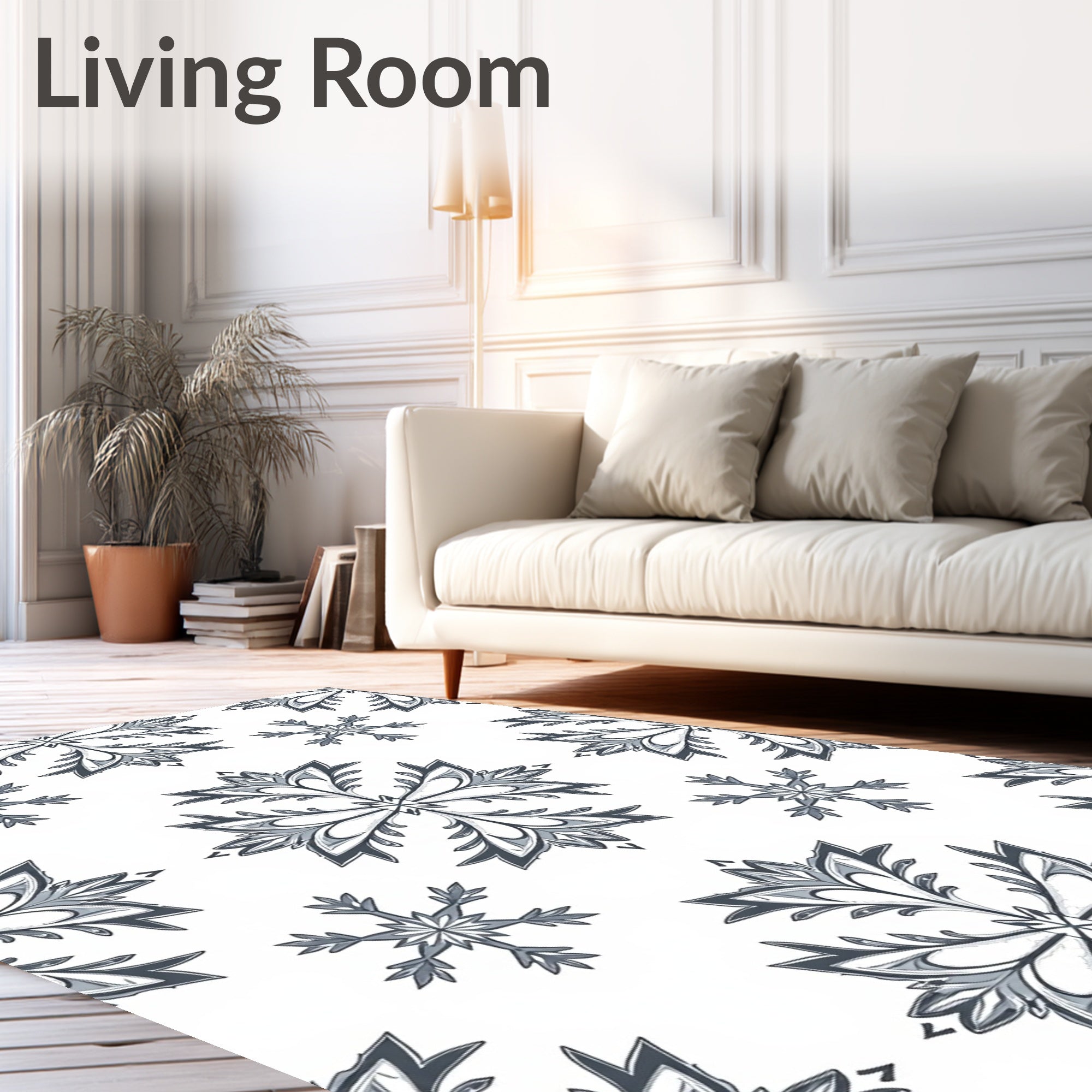 Gray Frost Snowflake Medallion Rug