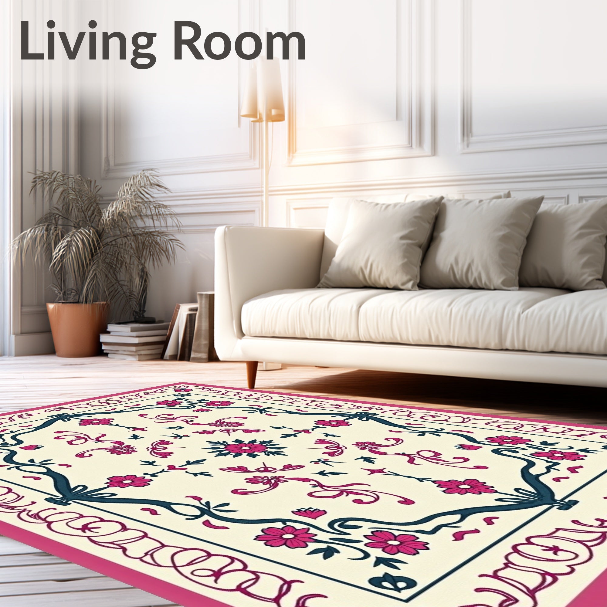 Victorian Floral Swirl Pattern Rug