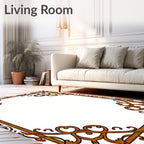 Ornate Scrollwork With Leaf Accents Rug