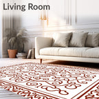 Classic Swirl Floral Bordered Design Rug