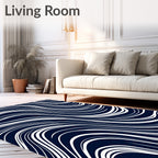 Abstract White Thin Lines Rug