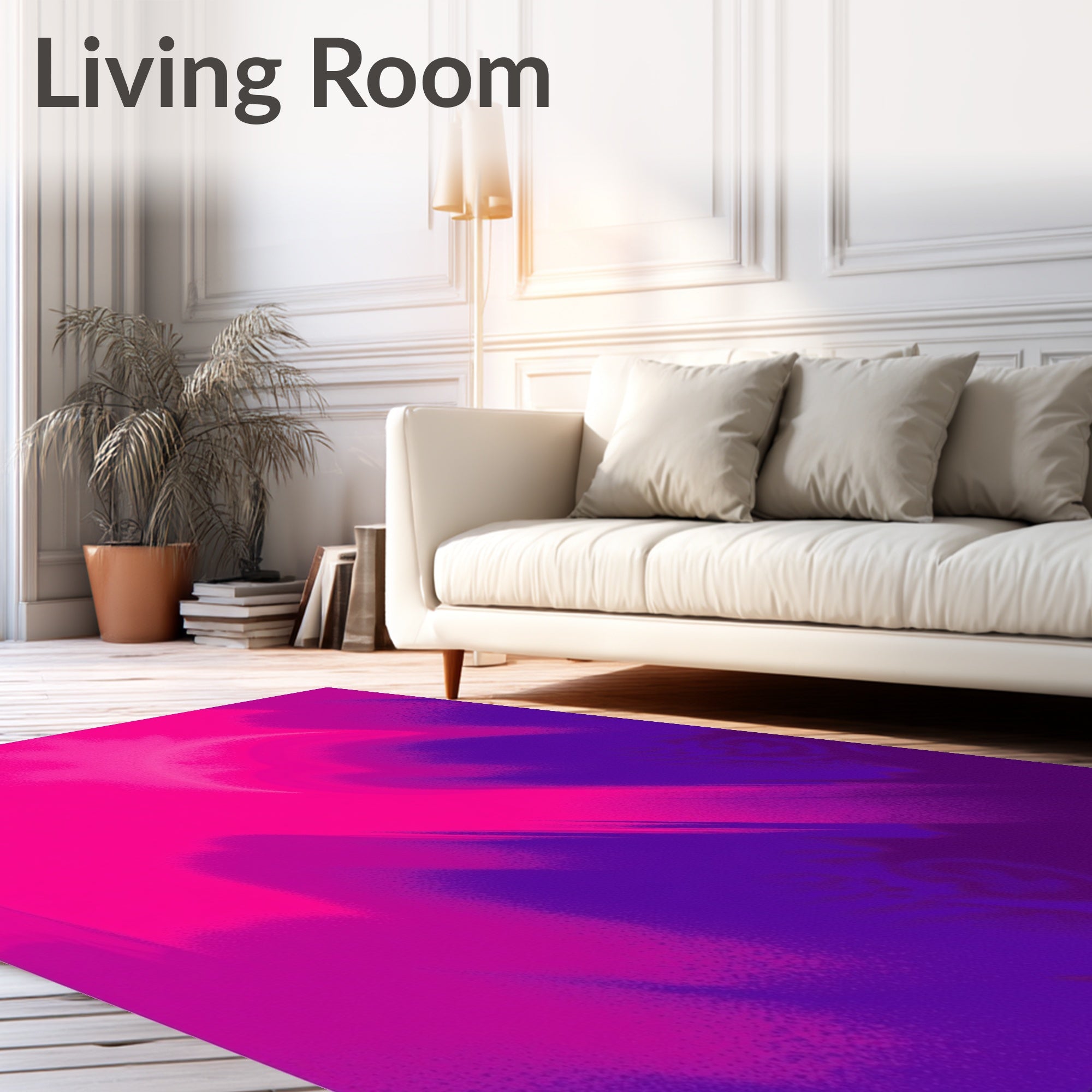 Vibrant Magenta Purple Swirl Rug