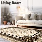 Elegant Beige Geometric Contemporary Rug