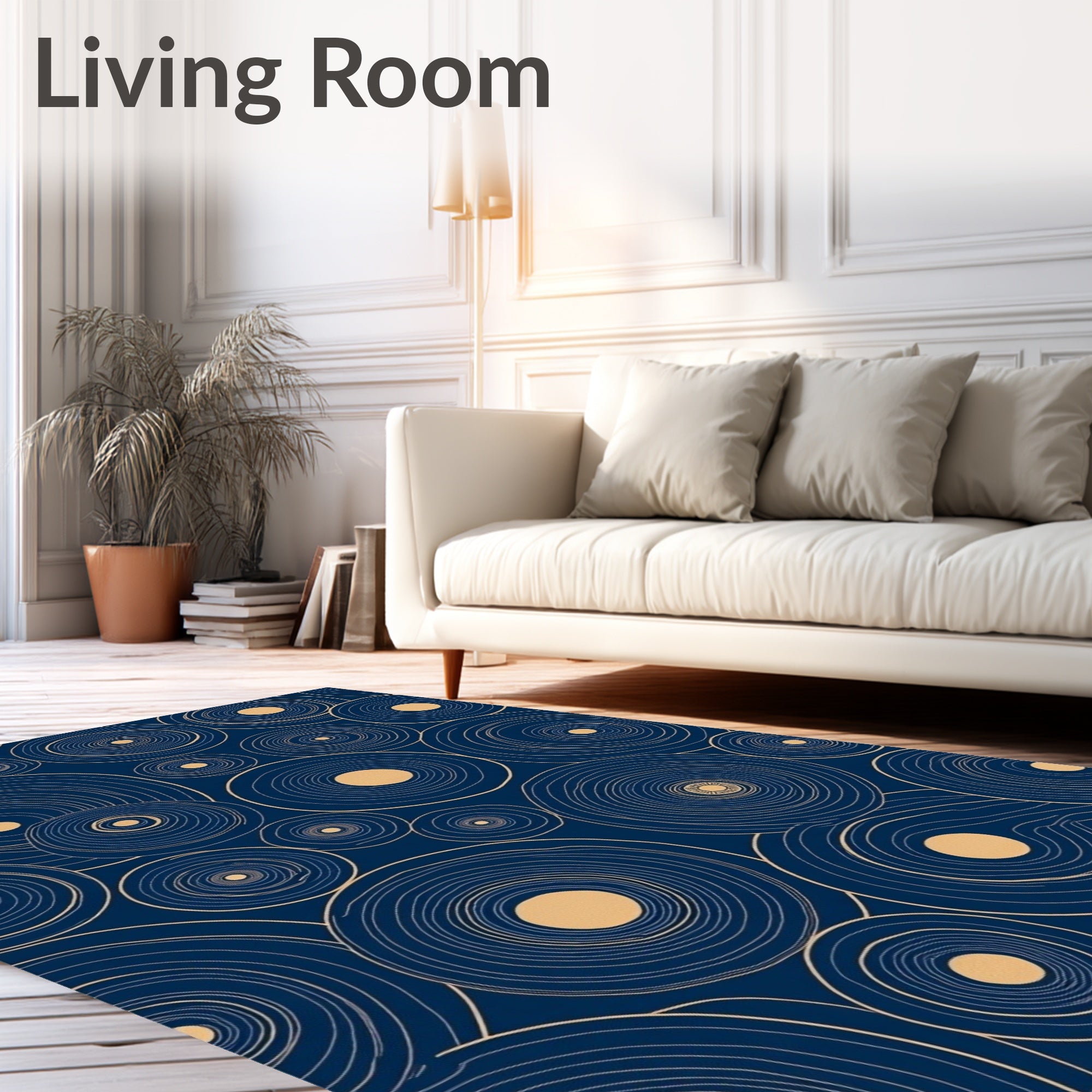 Concentric Circles Modern Geometric Design Rug