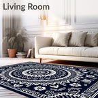 Intricate Mandala Floral Lace Pattern Rug
