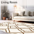 Hand Drawn Diamond Lattice Pattern Rug
