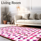 Pink Diamond Patterned Graphic Rug