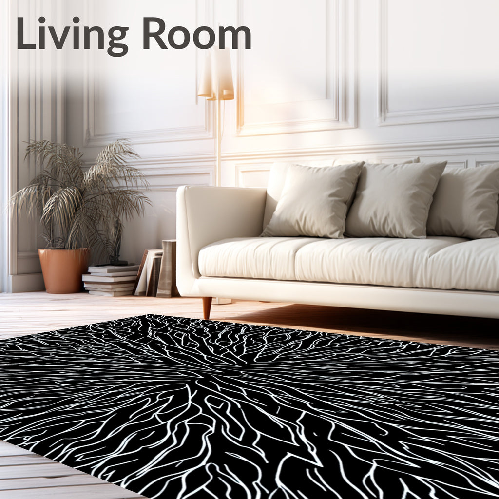 Abstract Organic Streaks Pattern Rug
