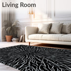 Abstract Organic Streaks Pattern Rug