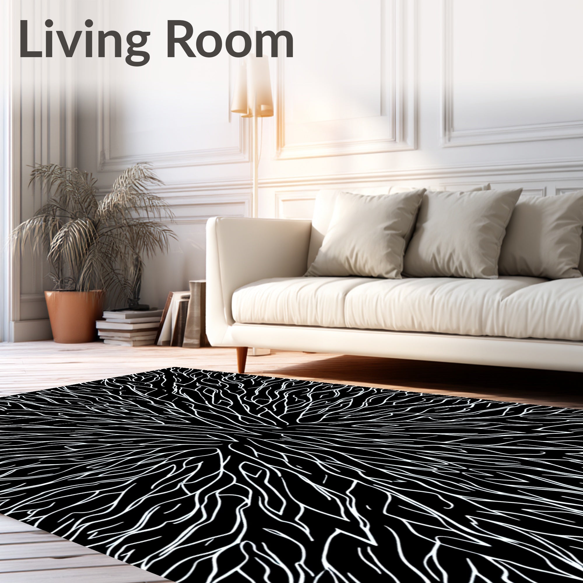 Abstract Organic Streaks Pattern Rug