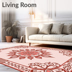 Vintage Floral Medallion Border Design Rug