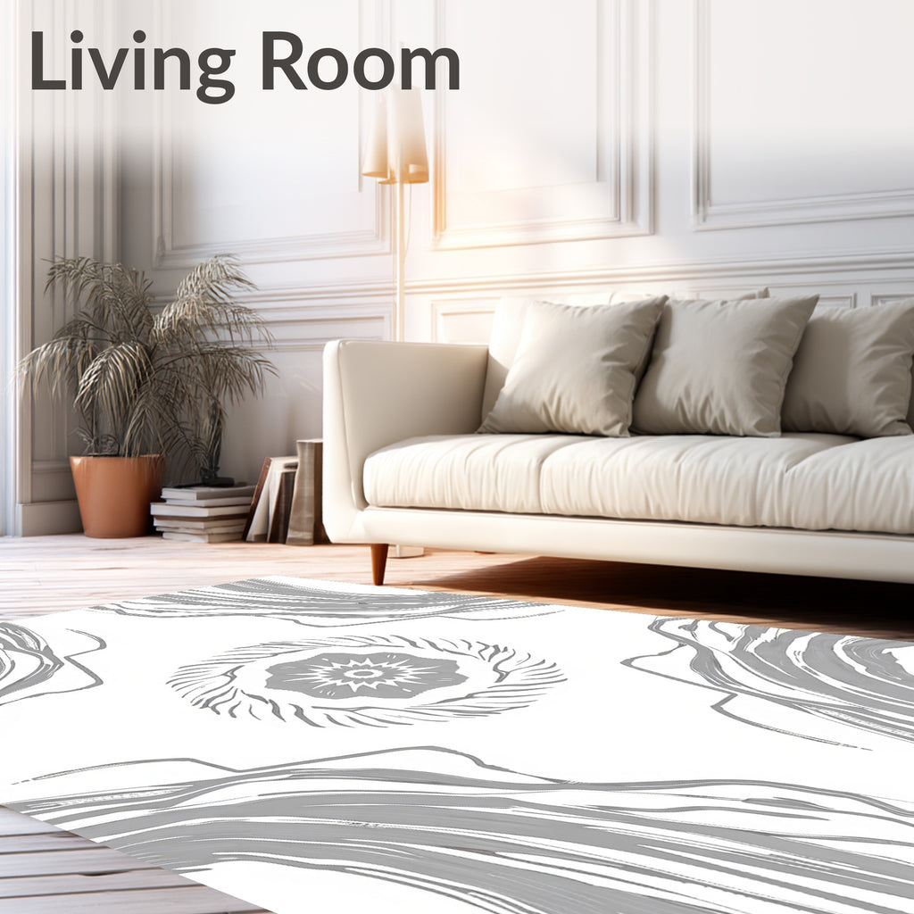 Abstract Swirl Flower Design Rug
