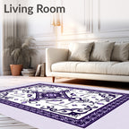 Elegant Purple Floral Mandala Pattern Rug