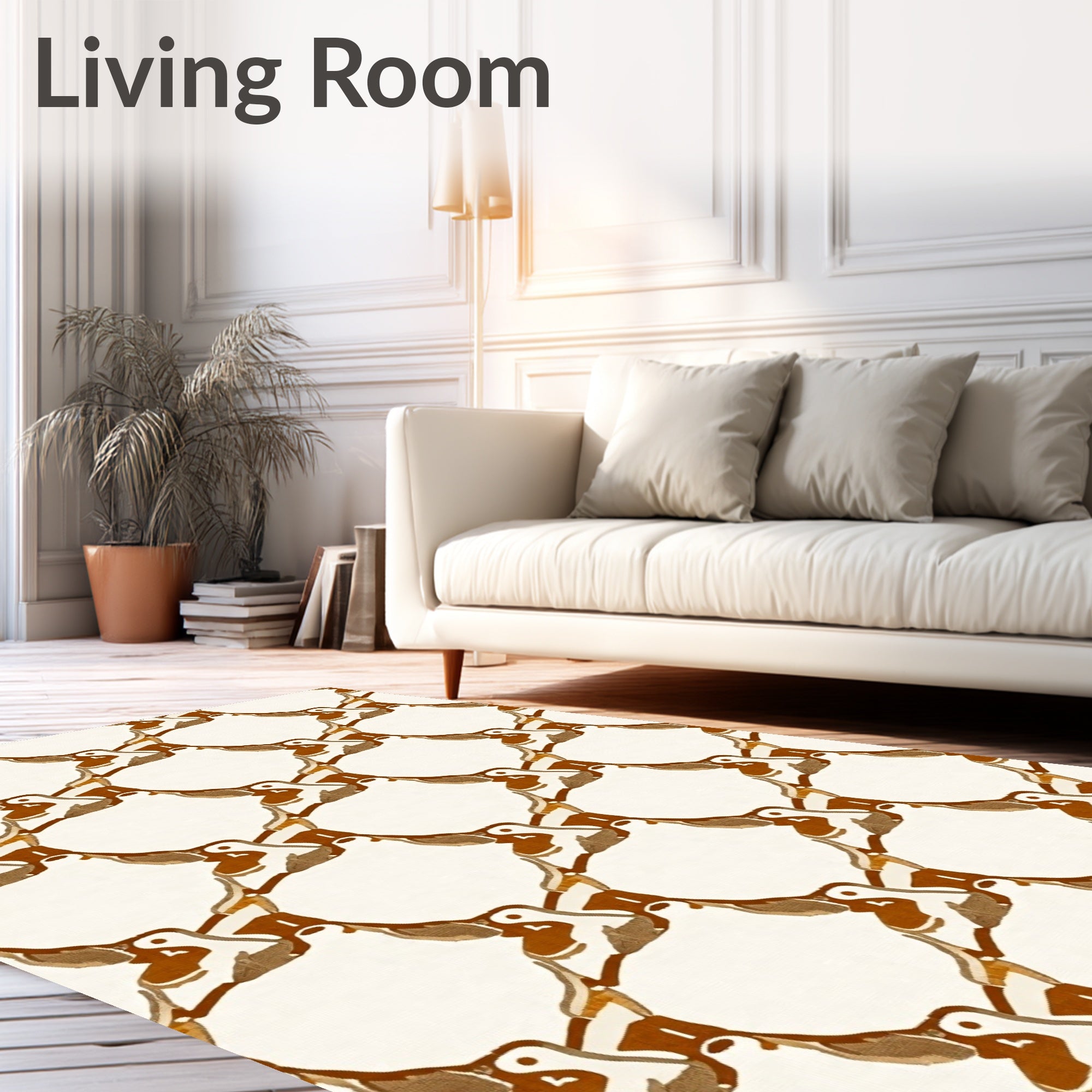 Moden Bird Mosaic Pattern Rug