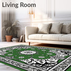Emerald Floral Intricate Pattern Rug