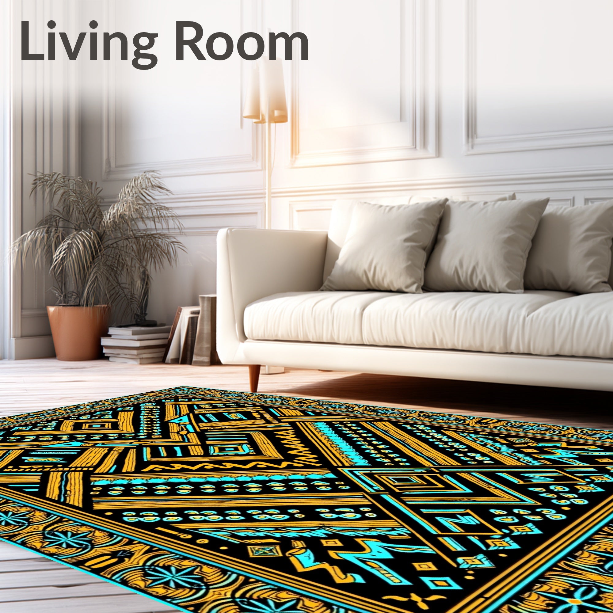 Bold Tribal Ethnic Geometric Design Rug