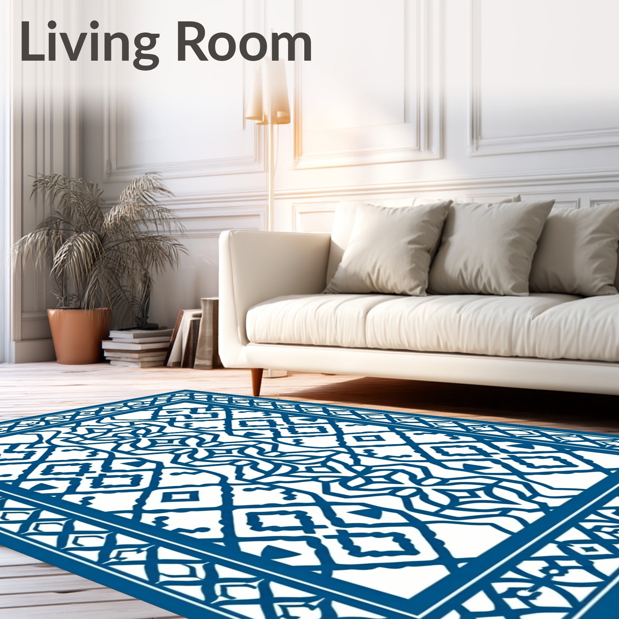Intricate Lattice Geometric Design Rug