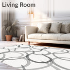 Seamless Grey Brushstroke Contour Rug