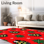 Red Festive Santa And Stars Rug