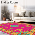 Bright Floral Medallion Pattern Rug