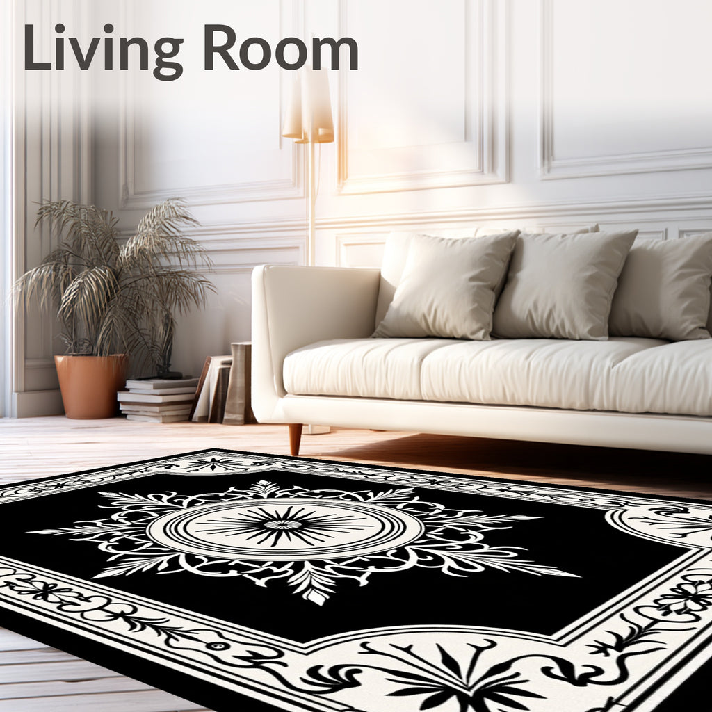 Classic Scrollwork Starburst Pattern Rug