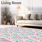 Pastel Blue Floral Bloom Rug