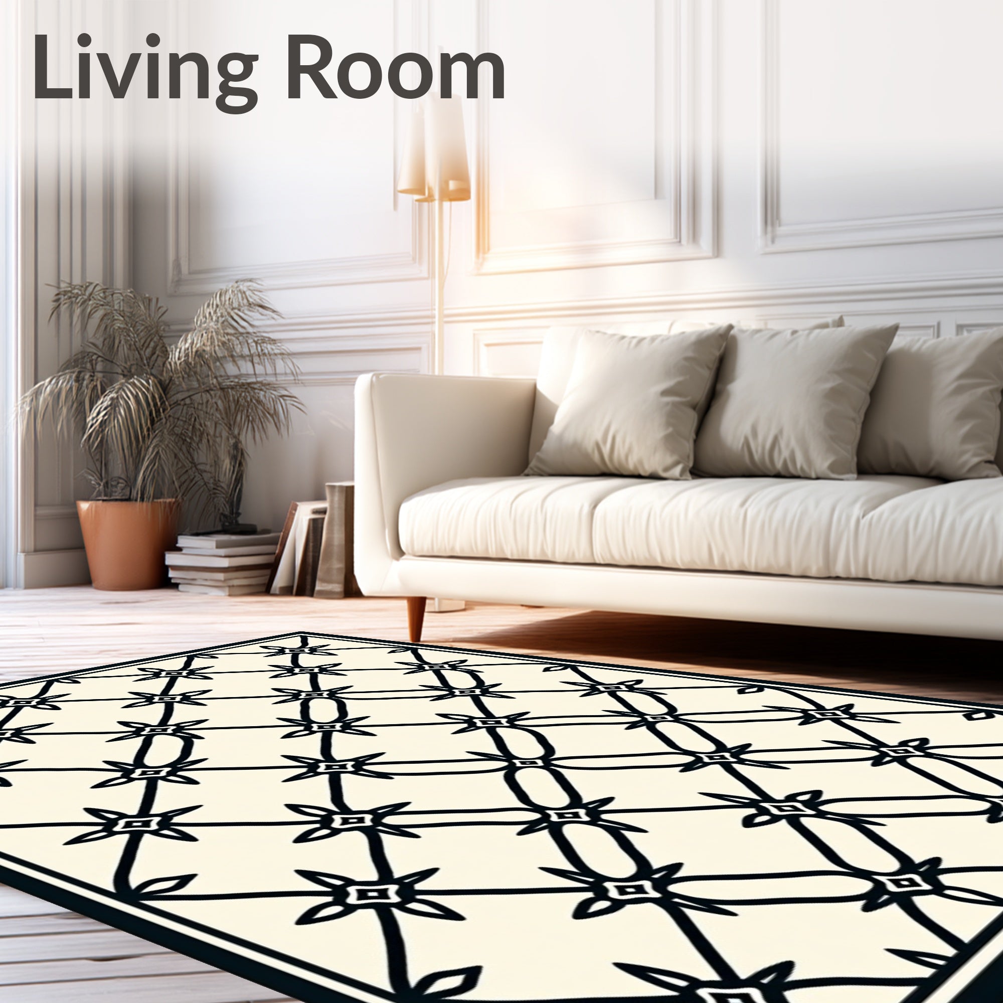 Lattice Star Geometric Pattern Rug