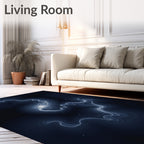 Nebulous Swirls And Stars Design Rug