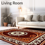 Floral Medallion Symmetrical Border Design Rug
