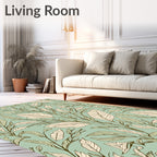 Botanical Scrollwork Illustrative Pattern Rug