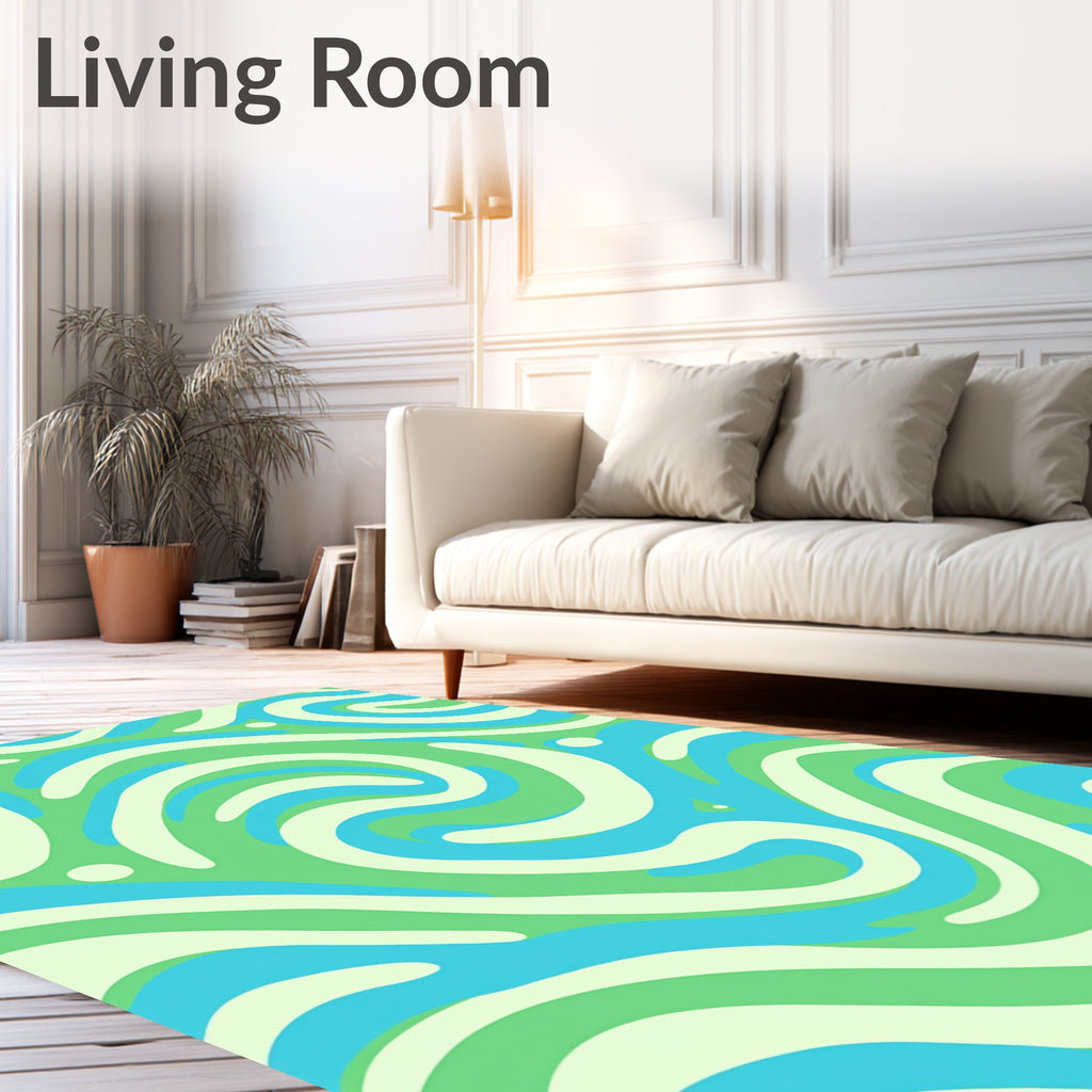 Swirling Waves Pattern Rug