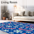 Christmas Candy Cane Snowflake Repeat Rug