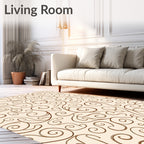 Brown Swirl Elegant Pattern Design Rug