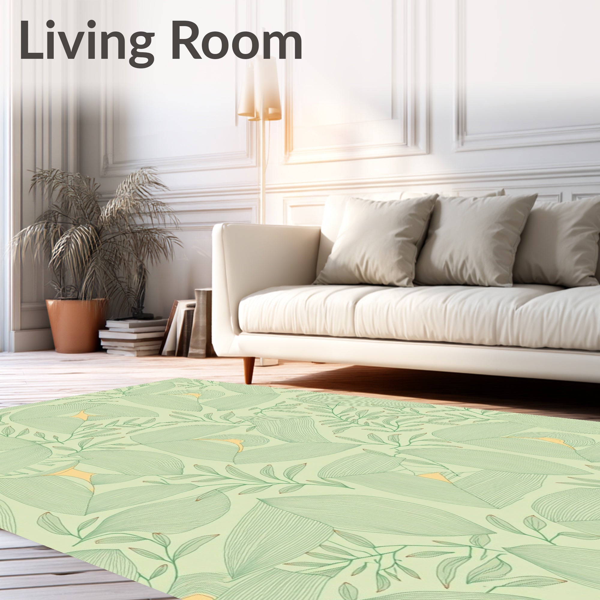 Green Leafy Vine Pattern Rug
