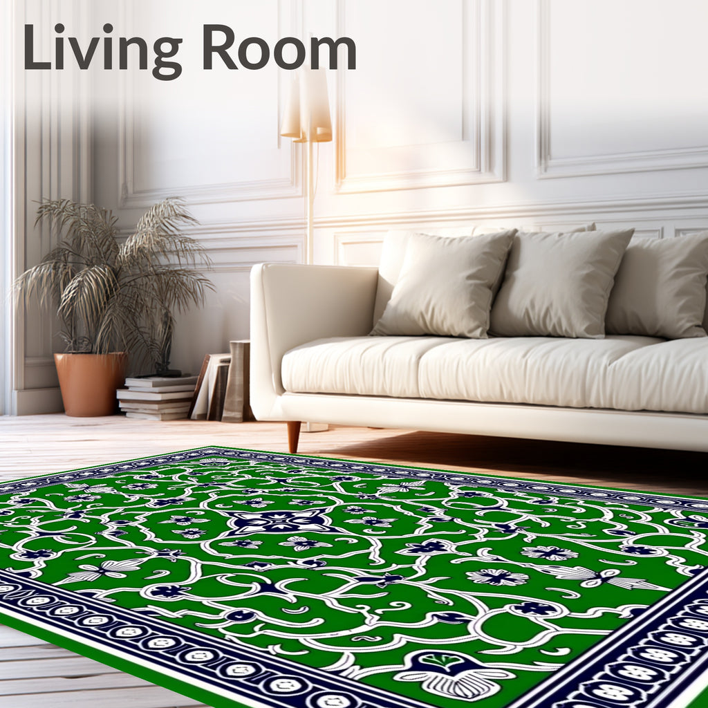 Ornate Floral Vine Patterned Rug
