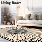 Sunburst Bloom Art Nouveau Design Rug