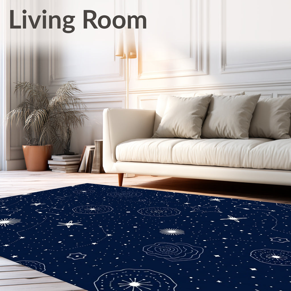 Celestial Star and Mandala Pattern Rug