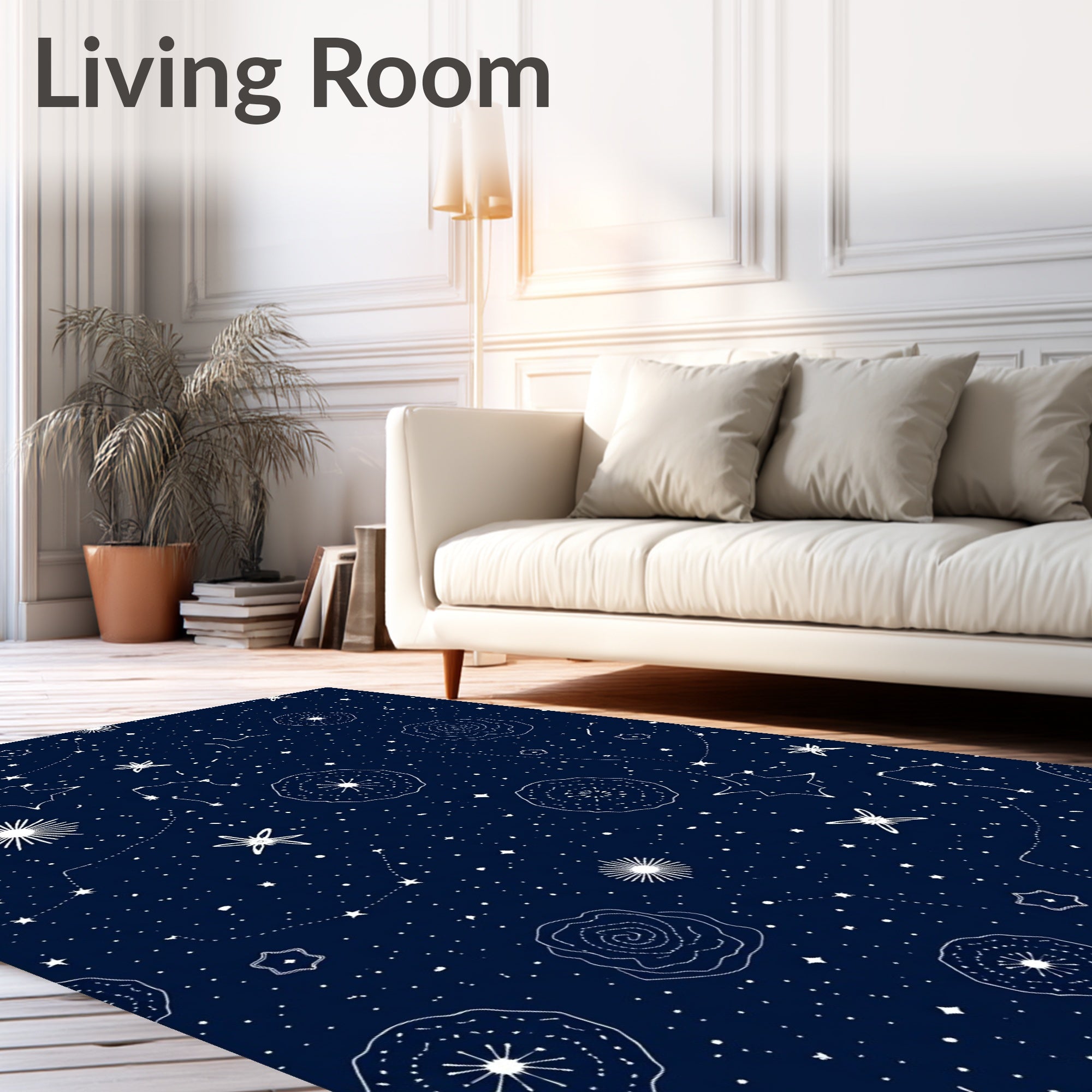 Celestial Star and Mandala Pattern Rug