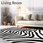 Bold Black White Zebra Stripe Pattern Rug