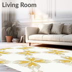 Gold Blossom Repeat Pattern Tile Rug