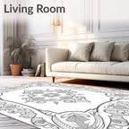 Art Nouveau Floral Scrollwork Pattern Rug