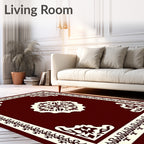 Ornate Floral Medallion Border Design Rug