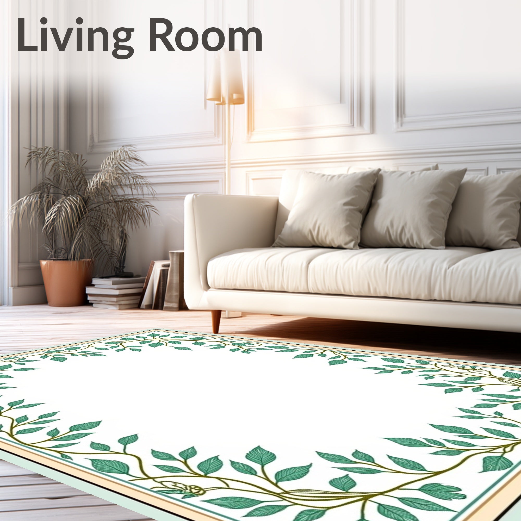 Vine Leaf Border Classic Design Rug