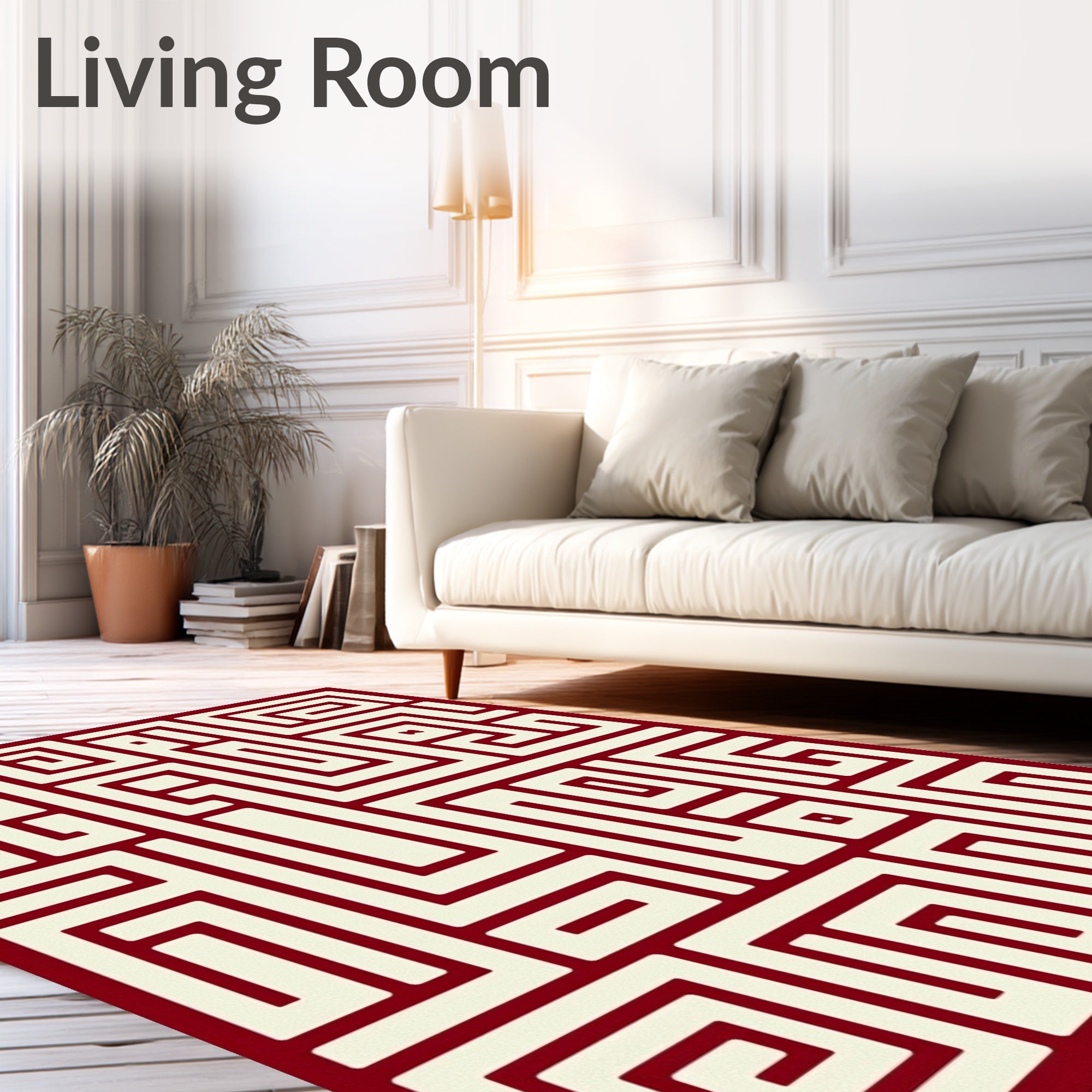 Classic Geometric Maze Pattern Rug