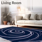 Abstract Swirls With Cosmic Glow Rug