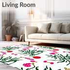 Festive Green Pine Trees Ornaments Rug