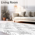 Abstract Zigzag Sketch Texture Rug